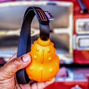 Silicone tug for dogs with biothane handle perfect for fetch and retrieval